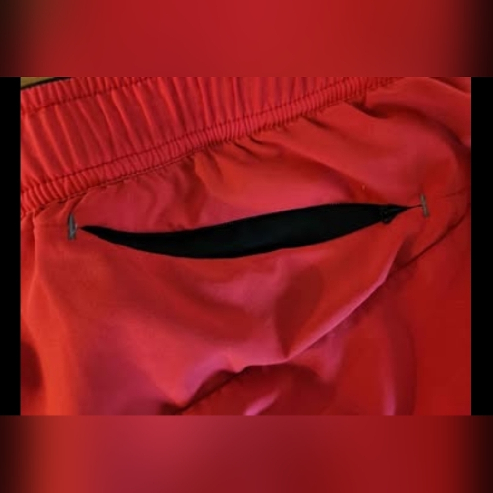 Nathan Womens Red Gray Running Shorts Size XXL Drawstring Back Zipper Pocket - Picture 5 of 6